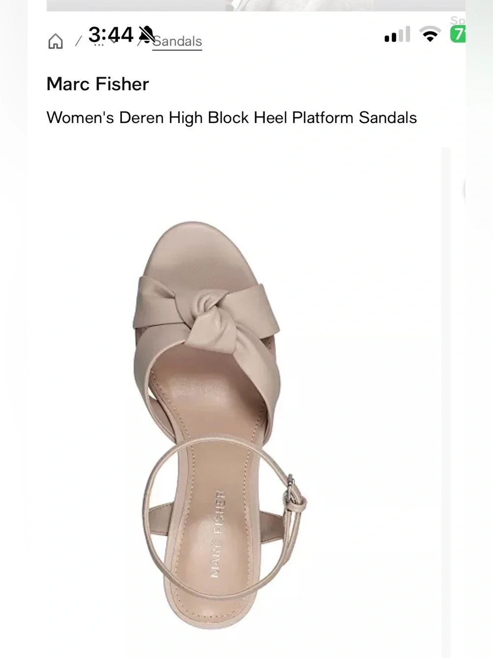 Marc Fisher Deren Nude Knot Front Platform Sandals. NEW NEVER WORN. 7.5